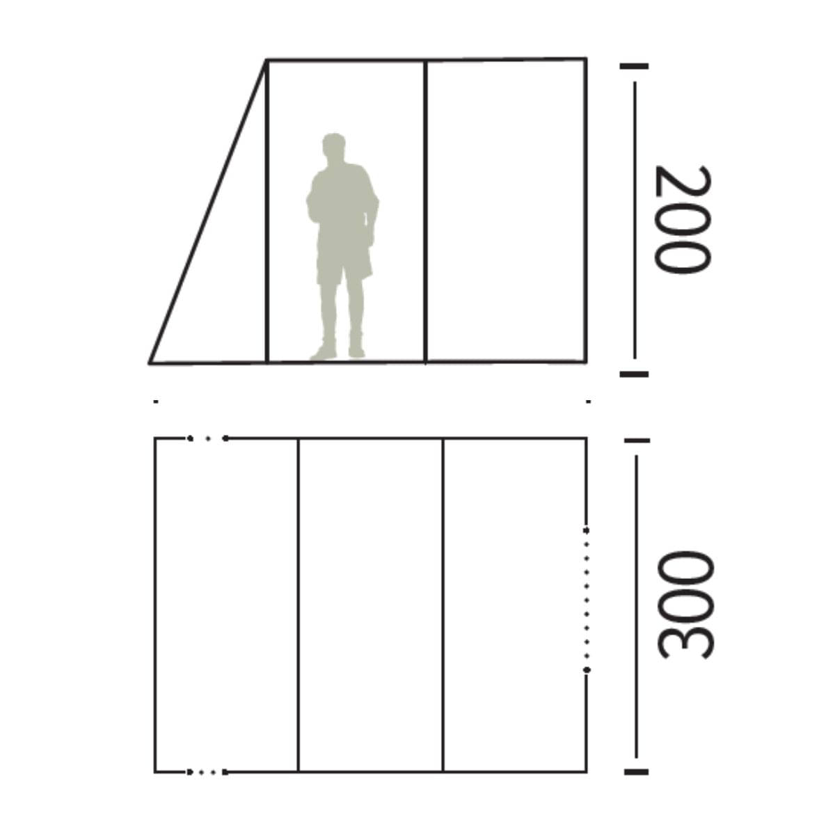 TRIGANO Bus-Vorzelt BIVOUC CAR- Anbauhoehe 180-220 cm - M-A7410-1