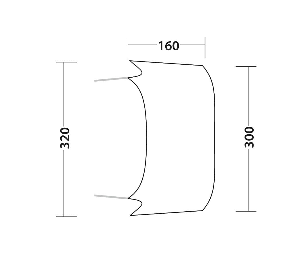 Outwell Lounge Zelt Connector M 300 x 160 cm grau-schwarz - 111342
