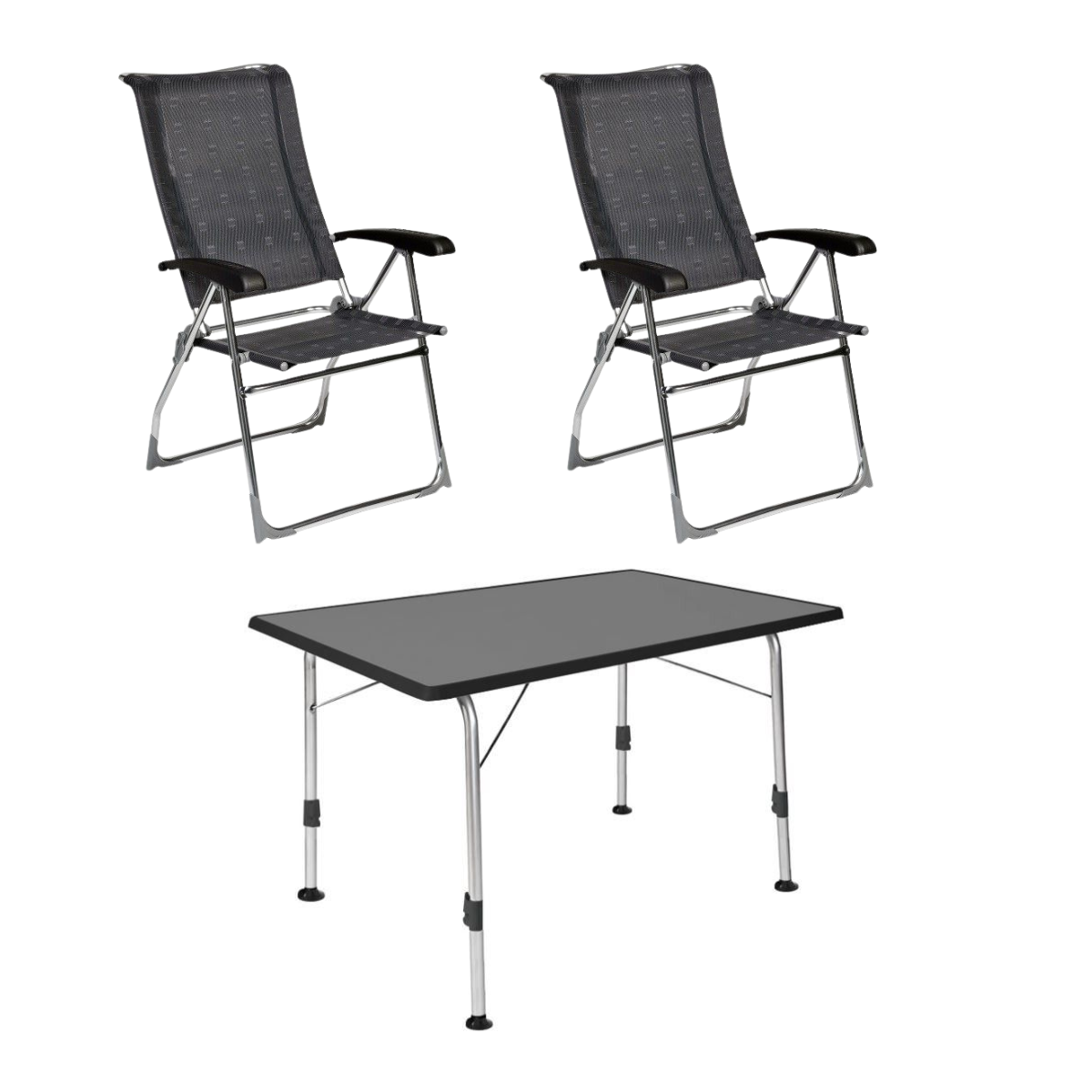 DUKDALF Stuhl Aspen anthrazit 2er-Set & Tisch STABILIC II 100x68 cm anthrazit DUKDALF Stuhl Aspen anthrazit 2er-Set - Tisch STABILIC II 100x68 cm anthrazit - 42-01-0677-4 40-24-1007.4