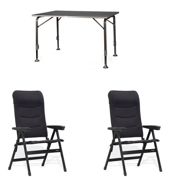 Set 1 Tisch WESTFIELD Moderna Tisch 120 x 80 cm - Avantgarde Series - 101-750 und 2 Stuehle WESTFIELD Advancer S Stuhl anthracite grey - Performance Series - 201-886 AG