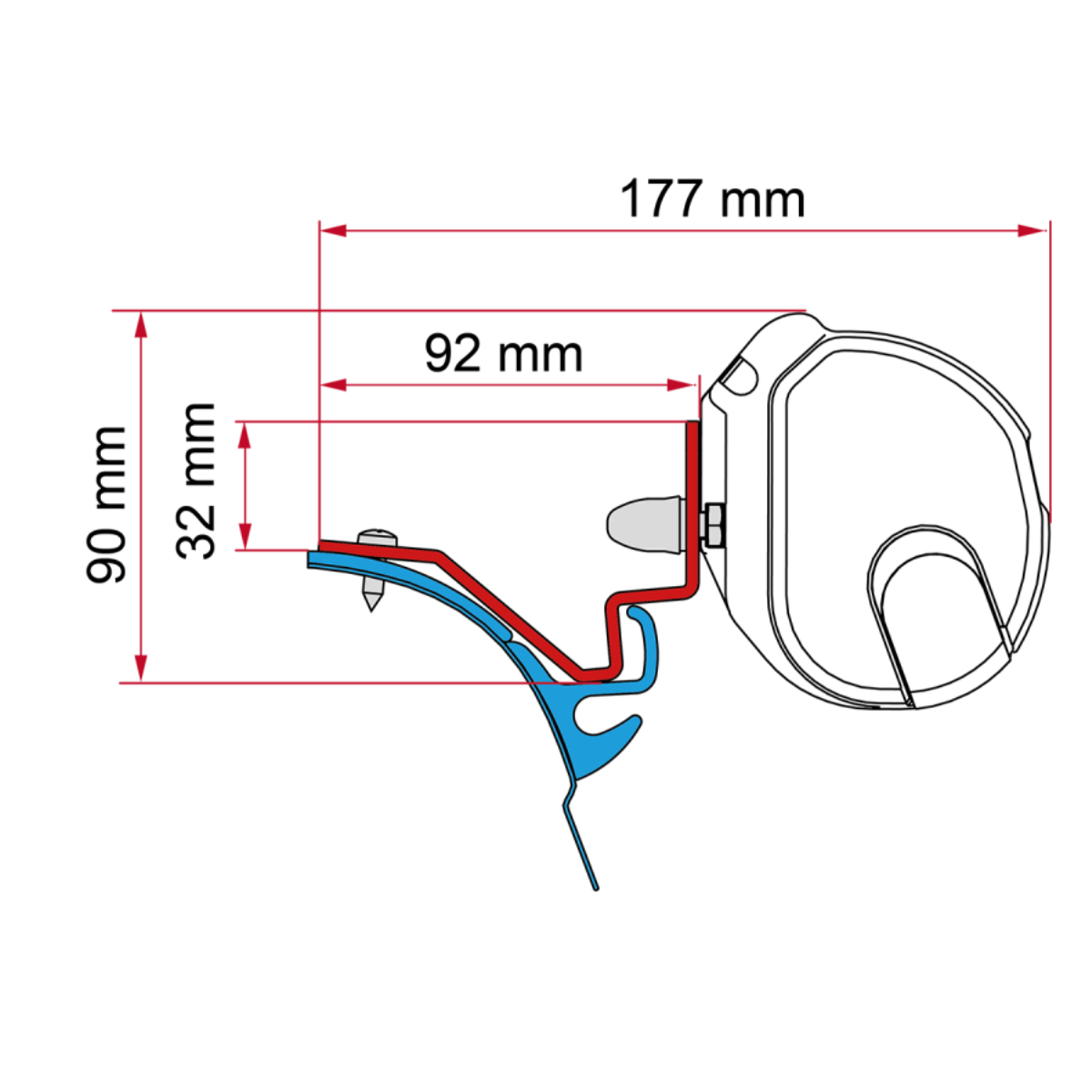 FIAMMA Adapter Kit Westfalia VW T6 Kepler fuer Markise F35-F35 Pro - 98655R033