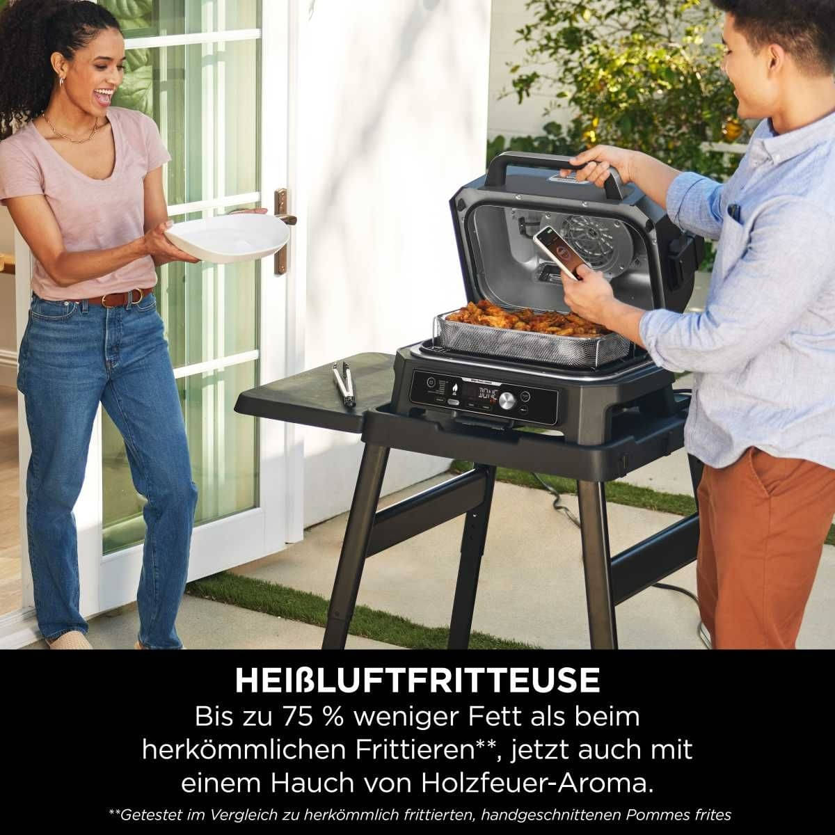 NINJA Woodfire Pro Connect XL - Elektrischer Outdoor Grill - Smoker - OG901EU