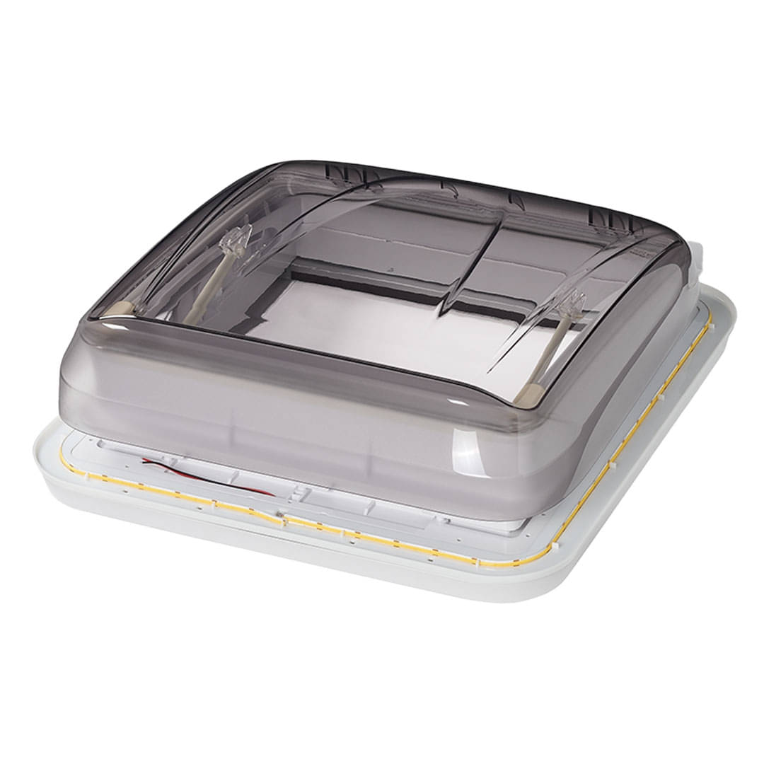 ProPlus Dachhaube 400x400 mm- Dachstaerke 28-50 mm- ohne Zwangsbelueftung- mit LED- Transparent 610905V01