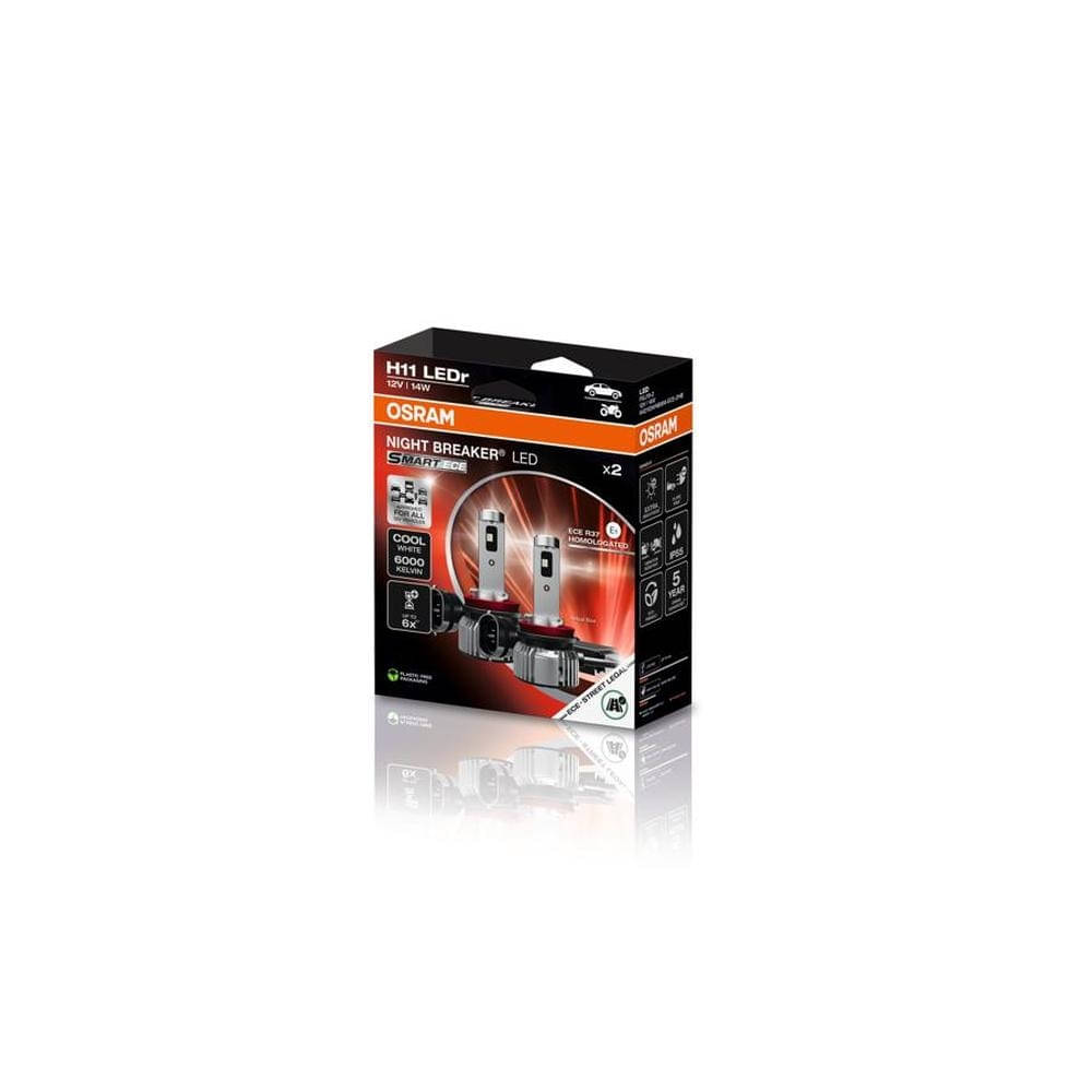 OSRAM NIGHT BREAKER® LED SMART ECE H11 Fernlicht-/Abblendlicht- und Nebelscheinwerferlampe 2er-Set OSRAM NIGHT BREAKER® LED SMART ECE H11 Fernlicht-Abblendlicht- und Nebelscheinwerferlampe 2er-Set - 64211DWNBSM-ECE-2HB