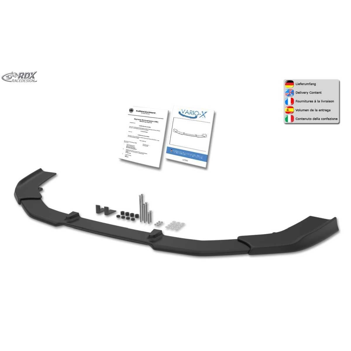 RDX Racedesign Frontspoiler Frontlippe VARIO-X fuer FORD Transit-Tourneo Custom ST-Line Bj. 2018-2023 - RDFAVX30892