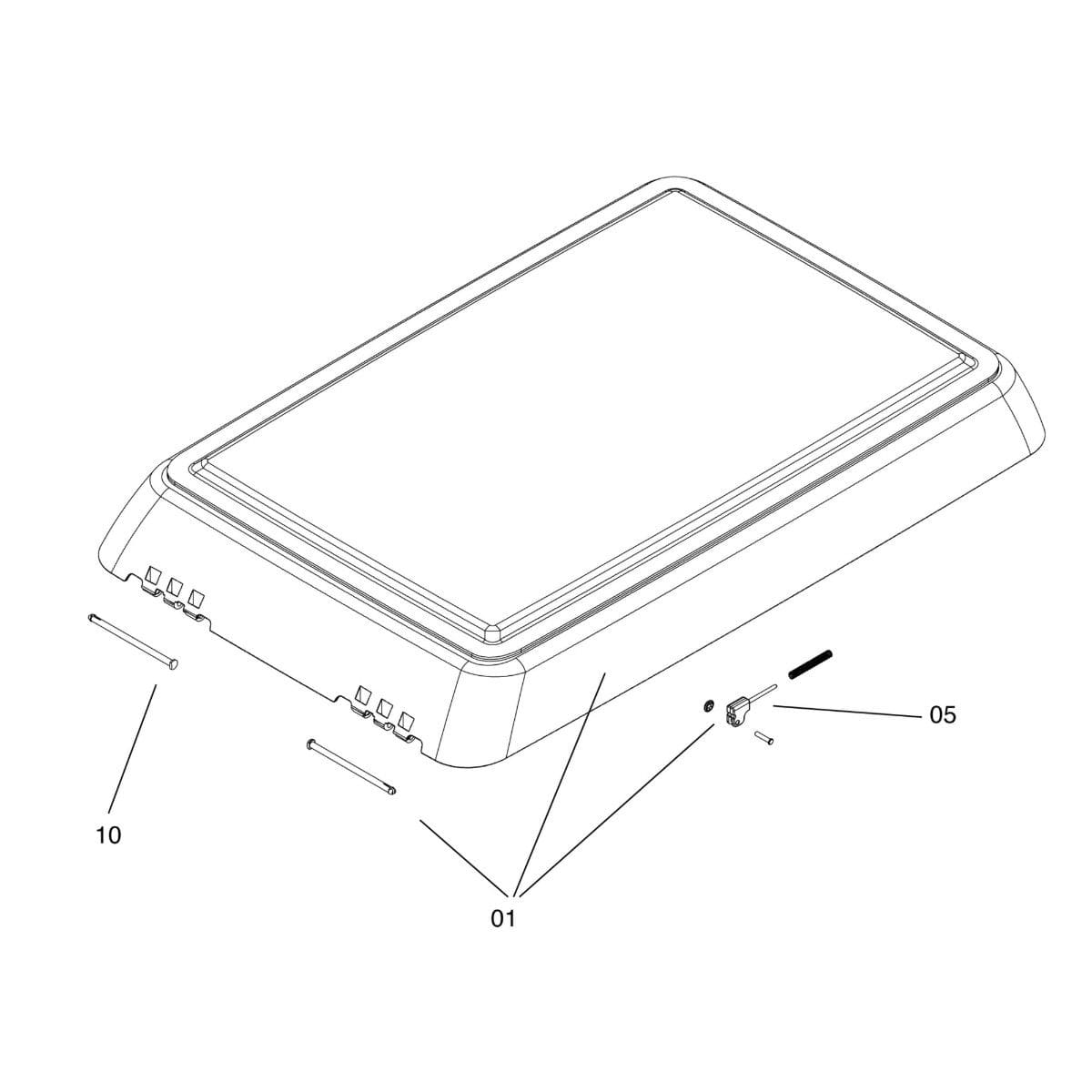 DOMETIC reserveonderdeel vervangglas compleet voor Midi Heki / Midi Heki Style DOMETIC Ersatzteil Ersatzglas komplett fuer Midi Heki - Midi Heki Style
