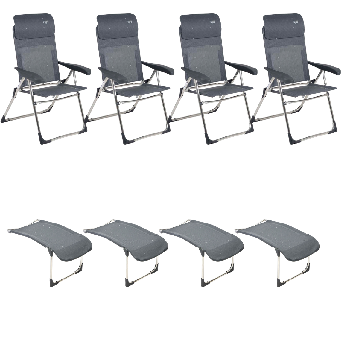 CRESPO Campingstuhl Classic Compact AL/213-C-40 anthrazit & Beinauflagen R/215-M 4er-Set CRESPO Campingstuhl Classic Compact AL-213-C-40 anthrazit - Beinauflagen R-215-M 4er-Set - 1104970 1104890