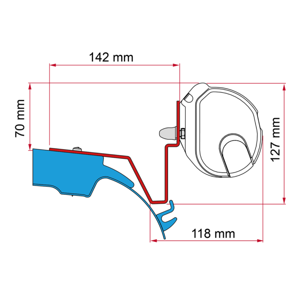FIAMMA Adapter Kit Westfalia MB Vito Jules Verne ab Bj. 2014 fuer Markise F35-F35 Pro - 98655R034