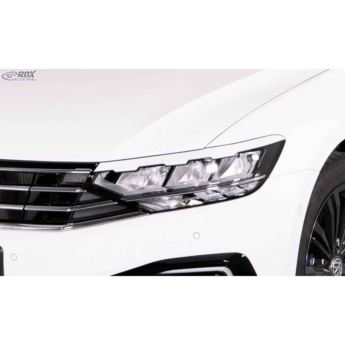 RDX Racedesign Scheinwerferblenden Boeser Blick fuer VW Passat 3G B8 ab Bj. 2019 gezackte Ausfuehrung - RDSB179