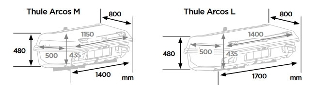 THULE Arcos Box L Black Heckbox Hartschale 906200 Volumen 400 Liter