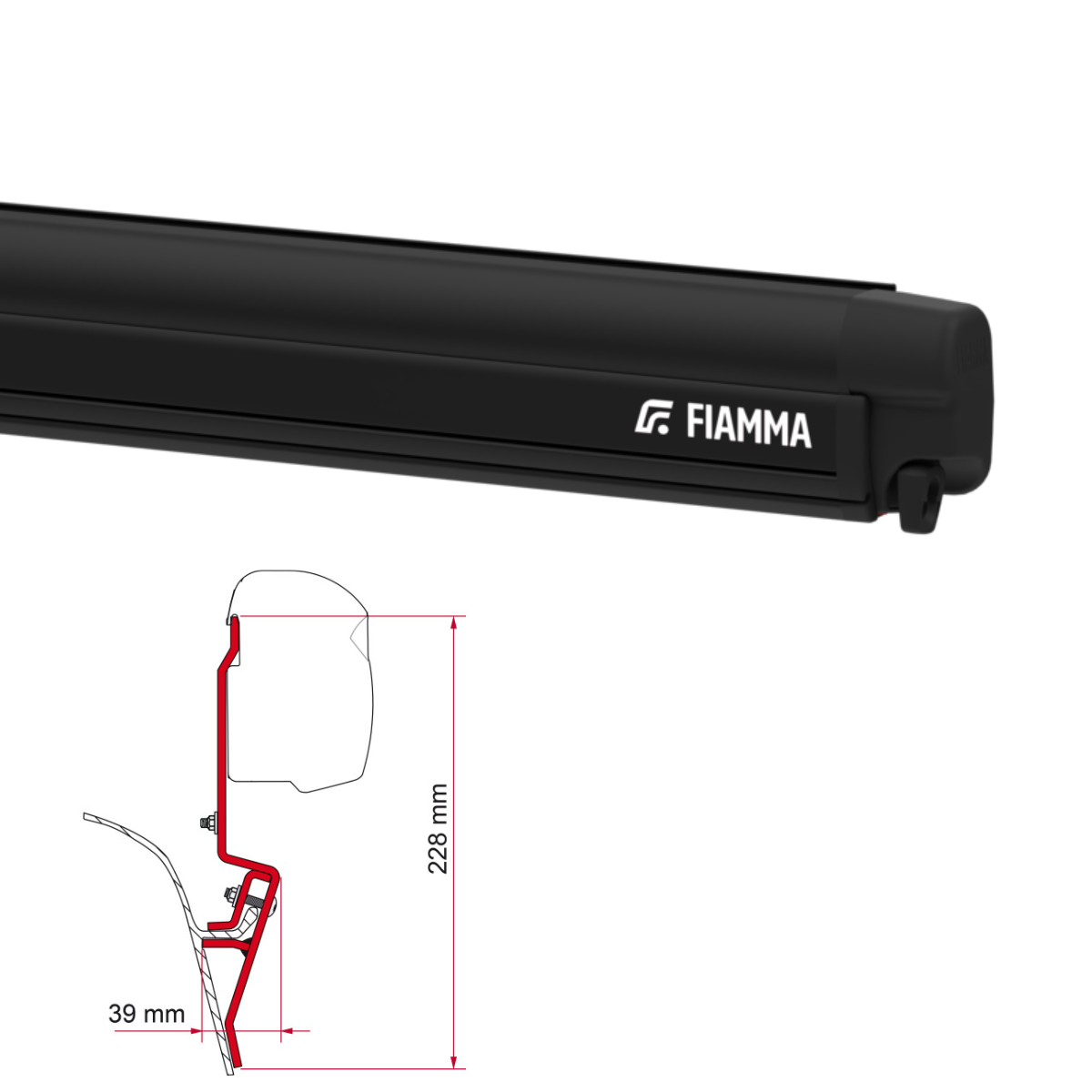 Markise FIAMMA F45 S 260 Royal grey Behuizing deep black incl. Adapterkit VW T3 Markise FIAMMA F45 S 260 Royal grey Gehaeuse deep black inkl. Adapterkit VW T3 - 06759H01R 98655-035