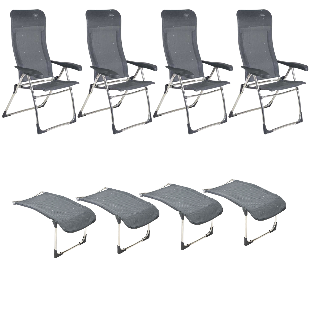 CRESPO Campingstuhl Classic AL-215 anthrazit - Beinauflagen R-215-M 4er-Set - 1148043 1104890