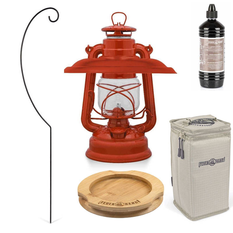 FEUERHAND Sturmlaterne 276 Brick Red Premium-Set 3.0 FEUERHAND Sturmlaterne 276 Brick Red Premium-Set 3.0