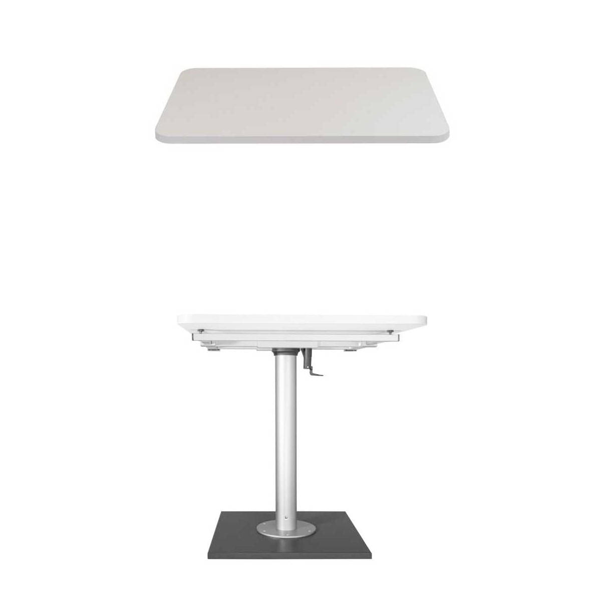 ILSE TECHNIK Feste Saeule mit Verschiebung 3979 inkl. Leichtbautischplatte weiss hochglanz 75 x 95 x 2-8 cm