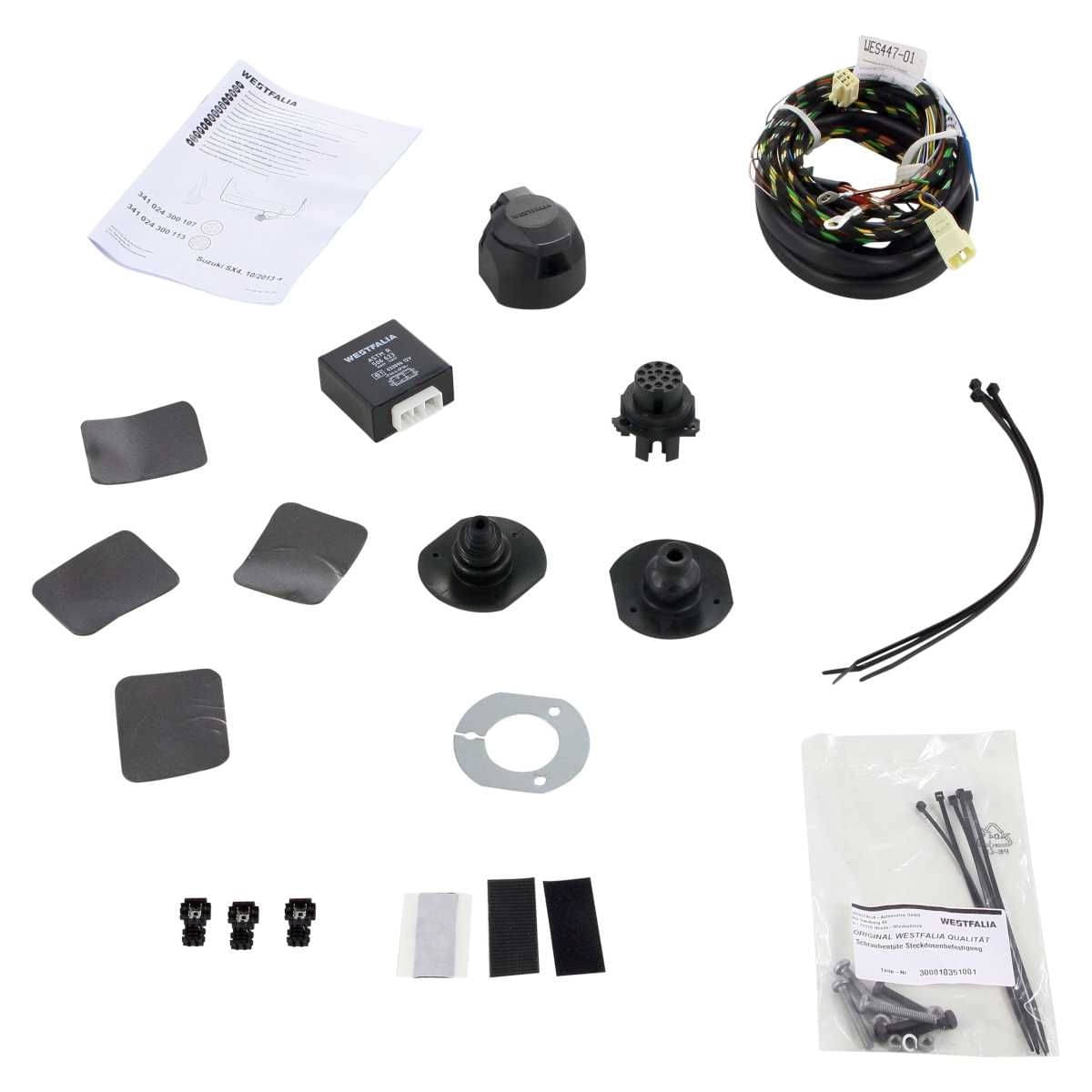 Westfalia Abnehmbare Anhaengerkupplung fuer Suzuki Vitara -LY- -BJ 03-2015-09-2018- Suzuki SX4 S-Cross -JY- -ab BJ 09-2013- - im Set mit 13-pol. fahrzeugspezifischem Elektrosatz - 341024900113