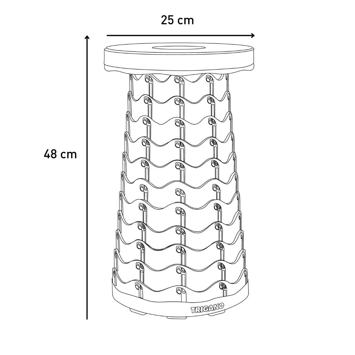 TRIGANO Teleskop-Campinghocker- Schwarz - M-M040T45