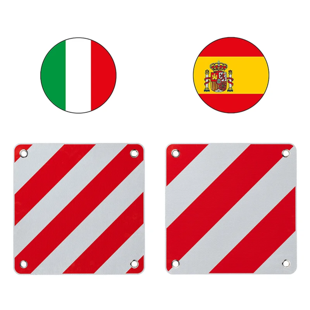 Flexible Warntafel Aluminium 50x50 cm Ausfuehrung Italien Spanien Portugal 3in1 - 361234V01
