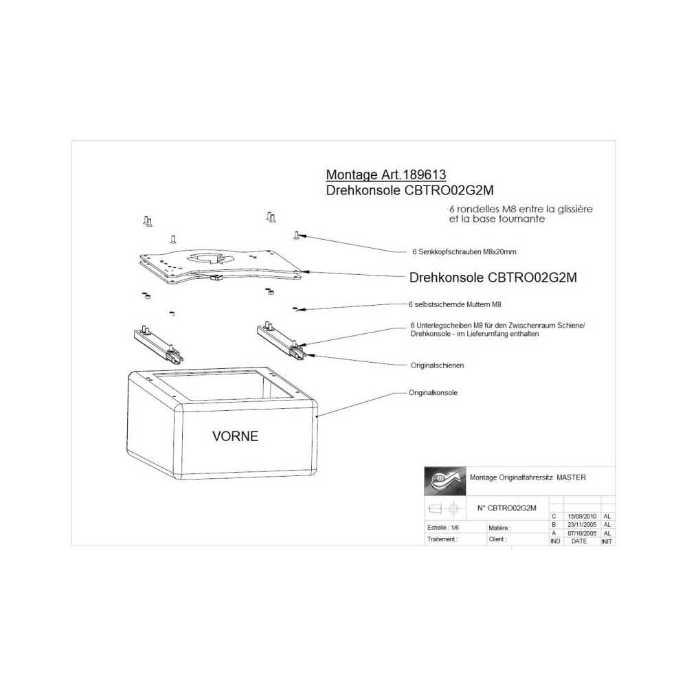 SCOPEMA Drehkonsole Renault Master-Opel Movano-Nissan Interstar Bj. 1998-2009 Fahrerseite - CBTRO02G2M
