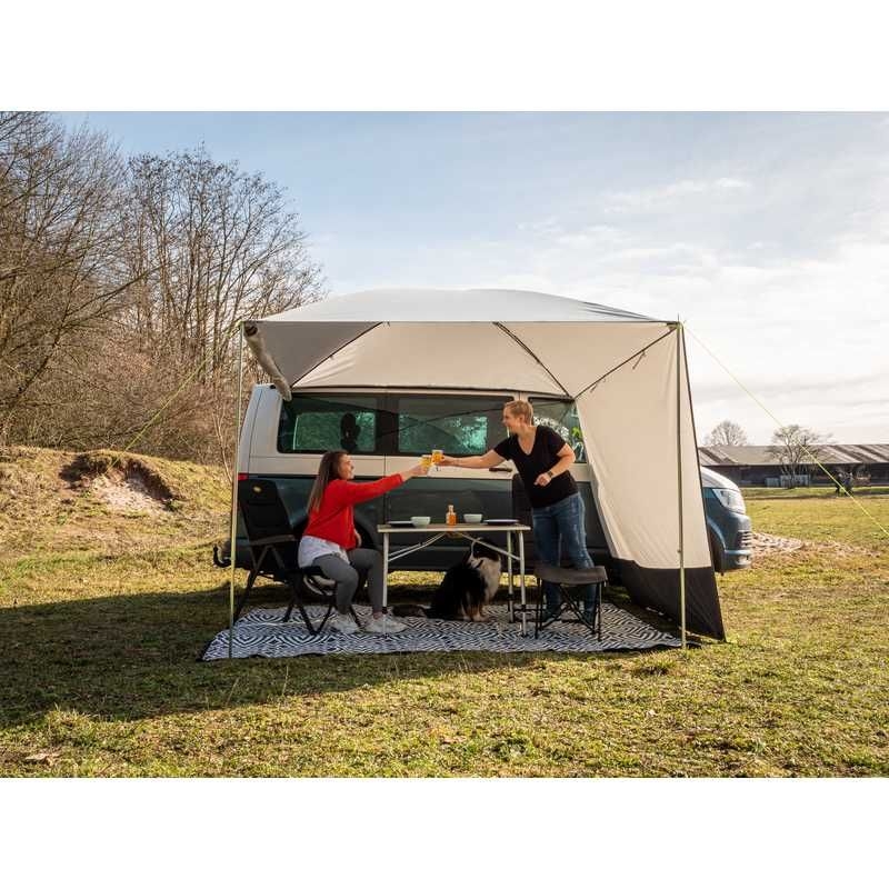 REIMO TENT Sonnenvordach MAURITIUS PREMIUM 300 x 300 cm Hellgrau - 900156