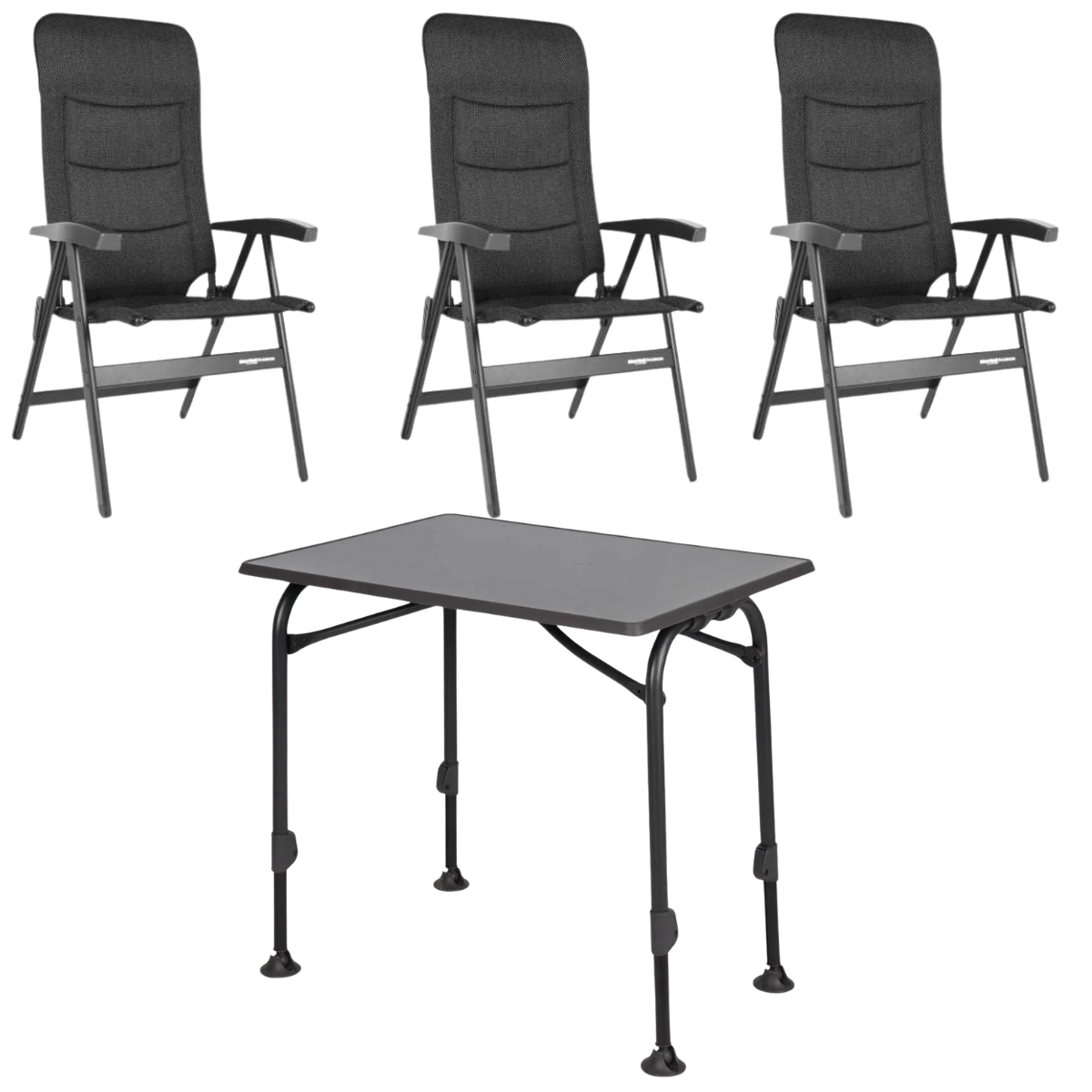WESTFIELD Campingstuhl Noblesse brown melange 3er-Set & Tisch AIRCOLITE 100x68 cm black WESTFIELD Campingstuhl Noblesse brown melange 3er-Set - Tisch AIRCOLITE 100x68 cm black - 101-101 BM 201-27261