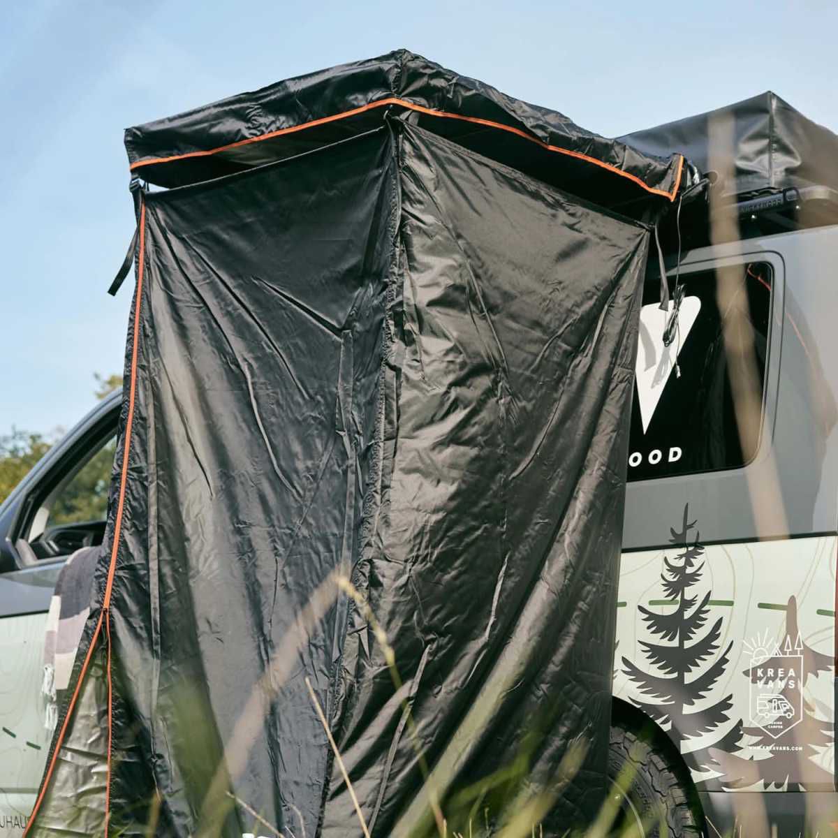 VICKYWOOD Duschzelt mit Regenhaube 100x100cm schwarz - VW-ST20-BK