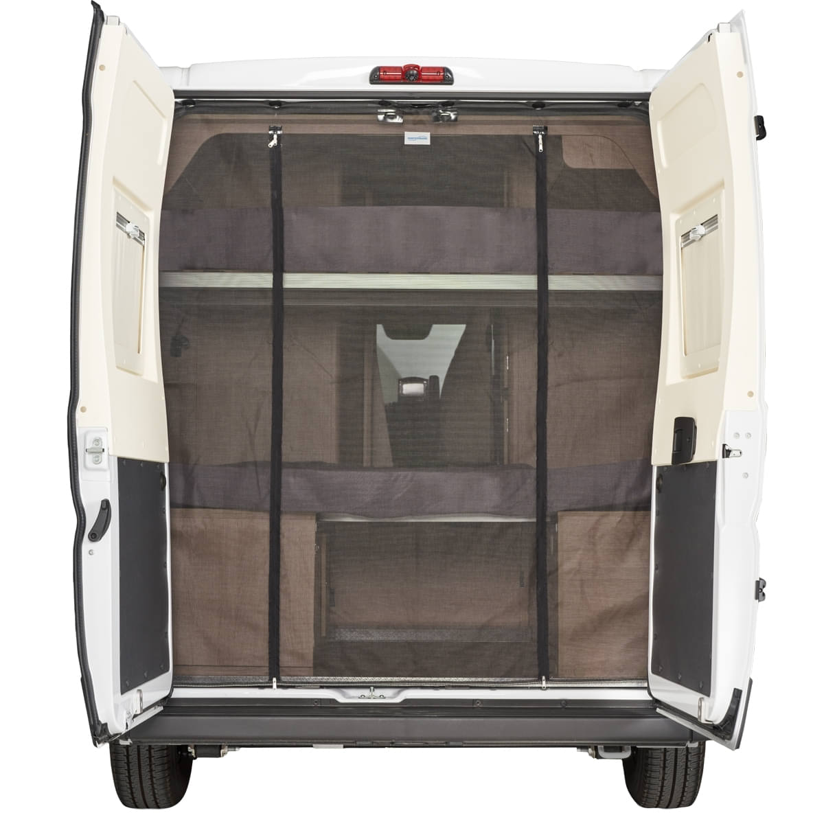 HINDERMANN Insektenschutzvorhang fuer Hecktuere Fiat Ducato H3 ab Bj. 2006 hoher Tuerausschnitt schwarz - 8375-2130 M