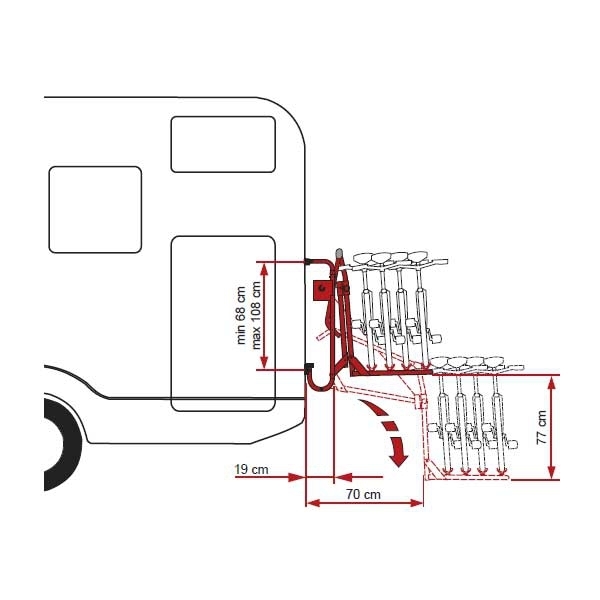 FIAMMA Carry-Bike Motor Lift 77 Fahrradtraeger fuer 2 Fahrraeder Moddell 2023 02096-29-