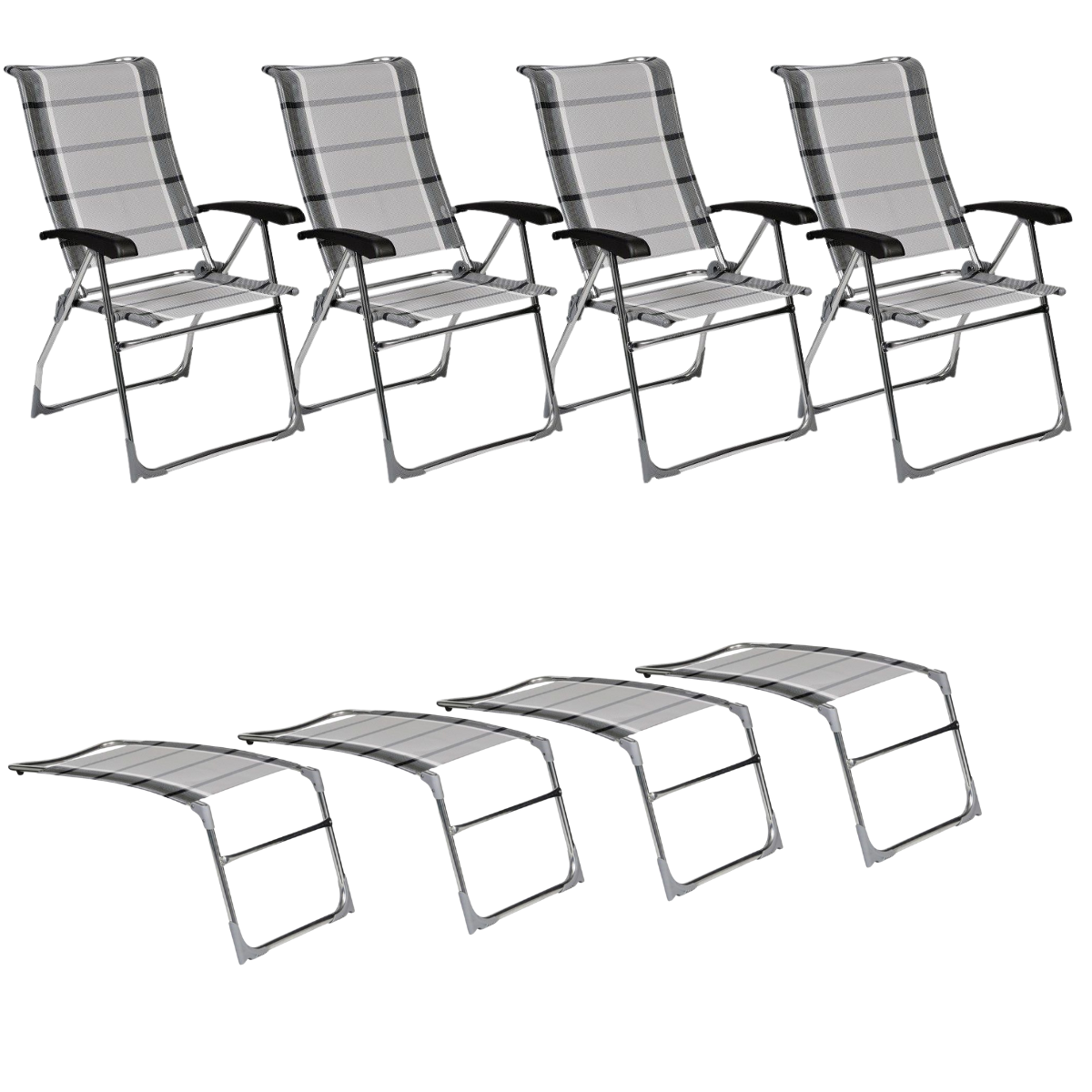 DUKDALF Stuhl Aspen silber anthrazit - Beinauflagen 4er-Set - 42-01-0649-4 42-08-0649.4