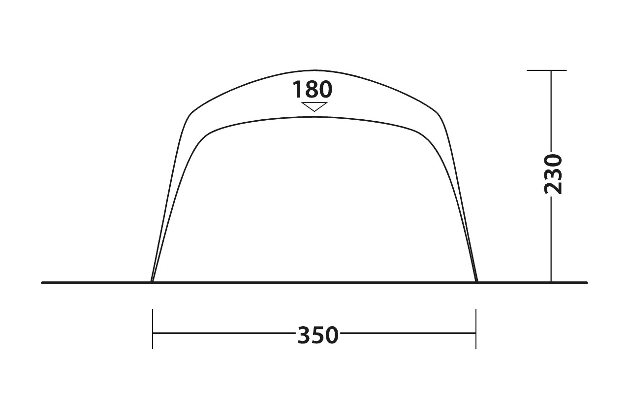 Outwell Lounge Zelt Connector L 350 x 160 cm grau-schwarz - 111341