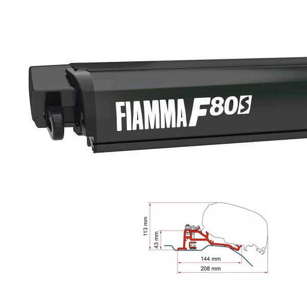 Markise FIAMMA F80 S 370 Royal grey Gehäuse deep black inkl. Adapterkit Fiat Ducato Jumper Boxer Sky Markise FIAMMA F80 S 370 Royal grey Gehaeuse deep black inkl. Adapter Low Profile schwarz Fiat Ducato Jumper Boxer H2 L3 ab 2006