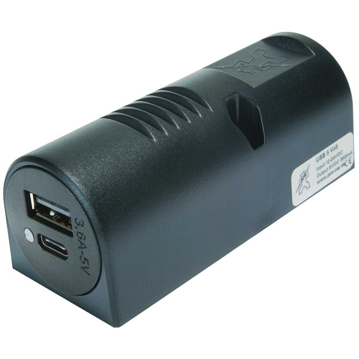 ProCar Aufbau-Powersteckdose USB-C-A Doppelsteckdose - 01653T59099SB