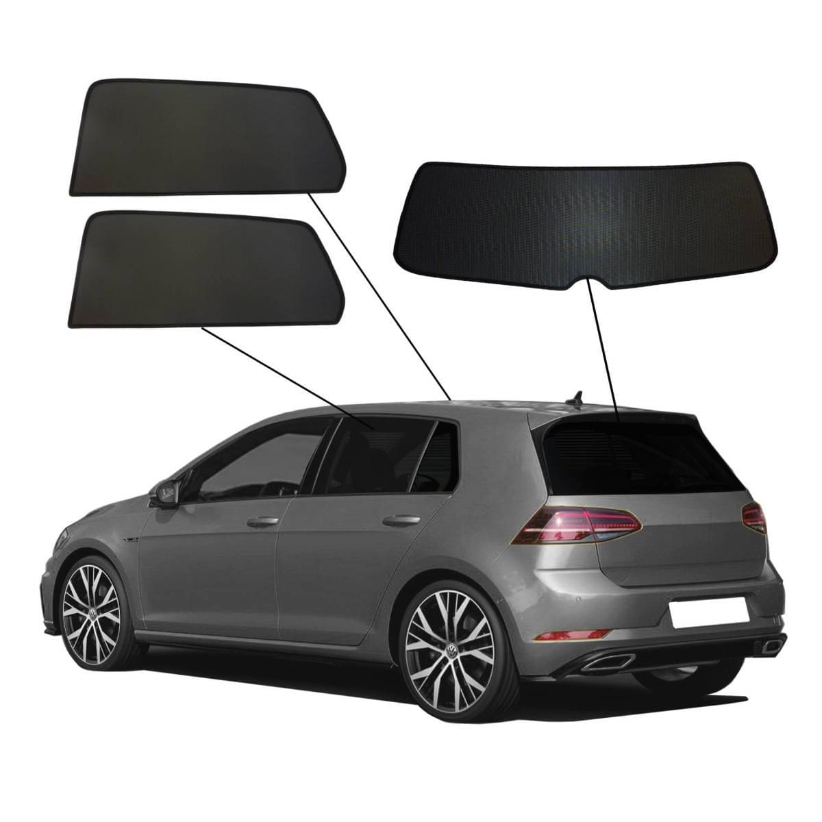 WINDESA SunClip Sonnenschutz - Sichtschutz VW Golf 7 Bj. 2012-2020 Set AC - sun-10402ac