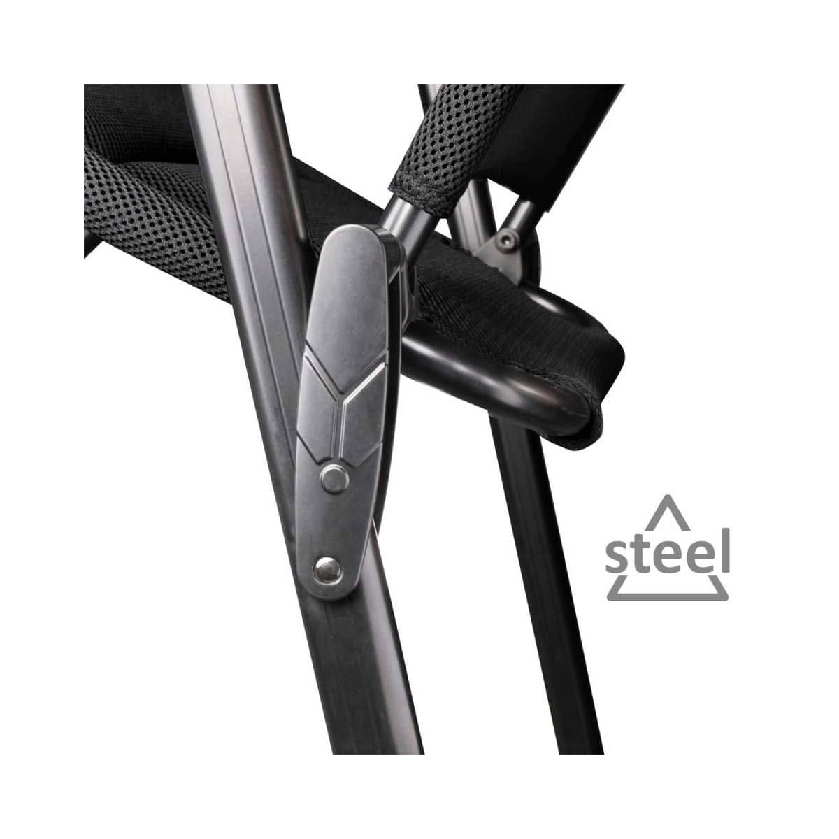 BRUNNER Campingstuhl ARAVEL VITACHIC 3D - L Dunkelgrau 4er-Set - Rolltisch TITANIUM AXIA 4 122x76 cm - 0404065N.C69L 0406098N