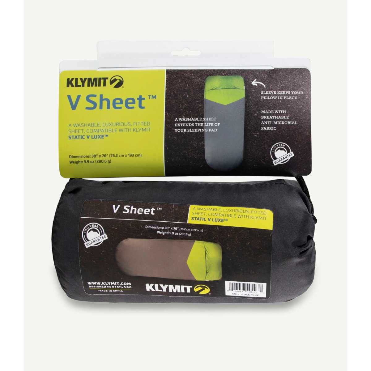 KLYMIT V Sheet Luxe Pad Cover Isomatten Ueberzug - 13PCGRLXD