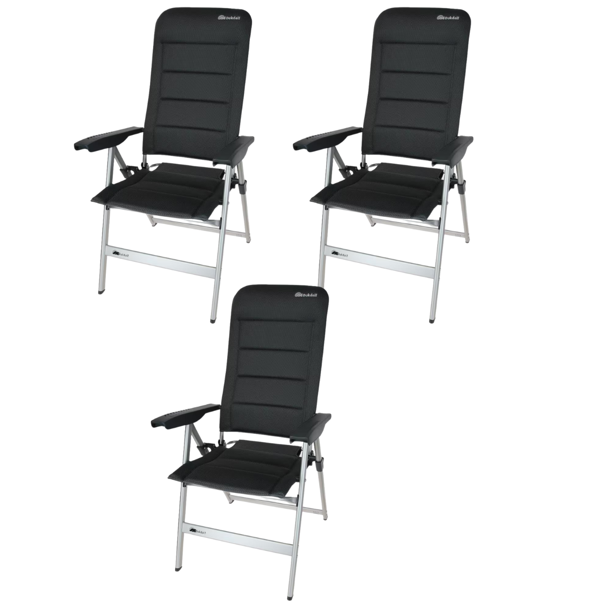 DUKDALF Stuhl Brillante 3D Mesh anthrazit 3er-Set - 41-14-8800.4