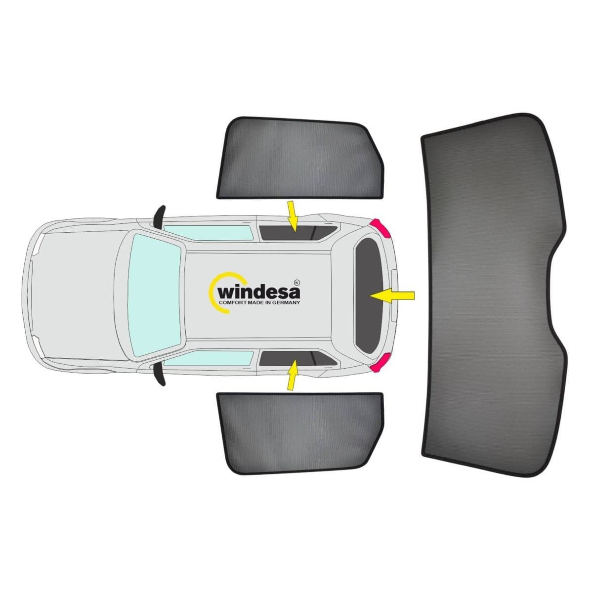 WINDESA SunClip Sonnenschutz & Sichtschutz Toyota C-HR Bj. 2016-2023 Set AC WINDESA SunClip Sonnenschutz - Sichtschutz Toyota C-HR Bj. 2016-2023 Set AC - sun-10253ac