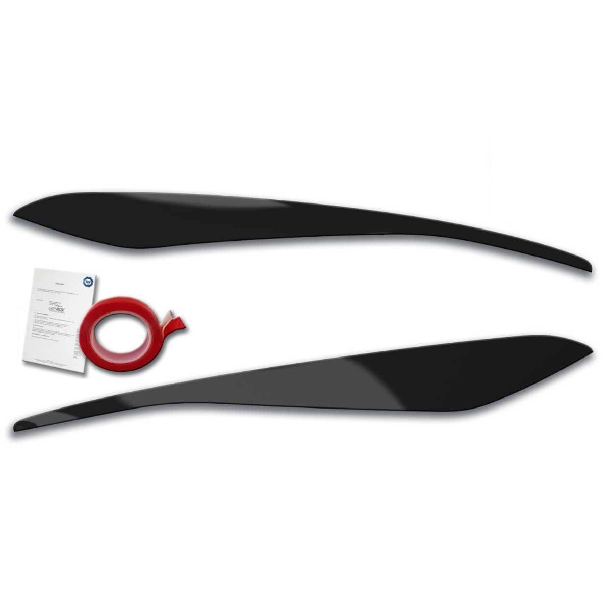 RDX Racedesign Scheinwerferblenden Boeser Blick fuer FORD Fiesta MK8 JHH Bj. 2017-2022 Schwarz Glaenzend - RDSB156-GZD