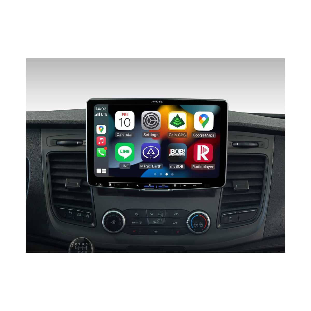 ALPINE HALO Schwenkbarer Einbausatz Ford Transit Custom ab Bj. 2018