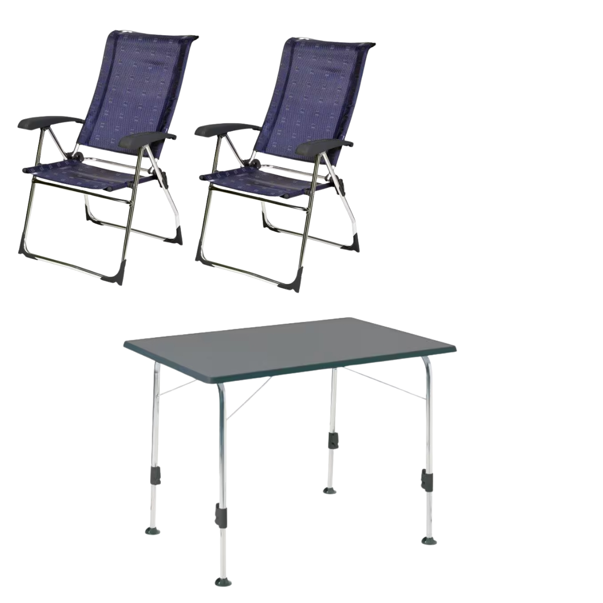 DUKDALF Stuhl Aspen blau 2er-Set & Tisch STABILIC II 100x68 cm anthrazit DUKDALF Stuhl Aspen blau 2er-Set - Tisch STABILIC II 100x68 cm anthrazit - 42-01-4611-0 40-24-1007.4