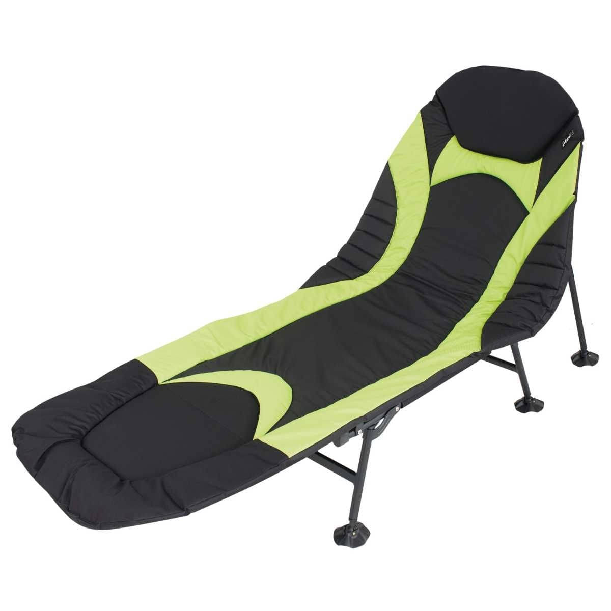 EuroTrail Campingliege Campingbett QUEEN 200 x 72 x 32 cm Schwarz-Lime - ETCF0083