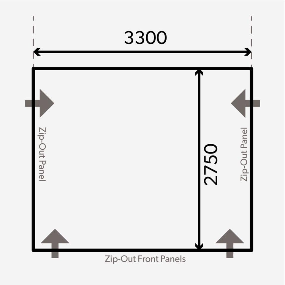 Dometic Kampa aufblasbares Vorzelt Club AIR Pro 330 x 275 cm Anbauhoehe 265-295 cm - 9120001116