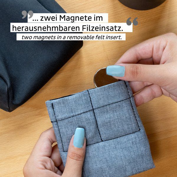 SILWY Magnet Tasche S inkl. Metall Leiste 25 cm BLACK haelt bis zu 15 kg MT-S-25-B