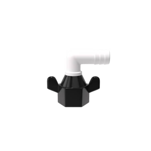 WM AQUATEC aansluitstuk 12 mm 90° gebogen voor membraandrukpomp 12VDC WM AQUATEC Anschlussstueck 12 mm 90° gewinkelt fuer Druckmembranpumpe 12VDC - WAP12G90