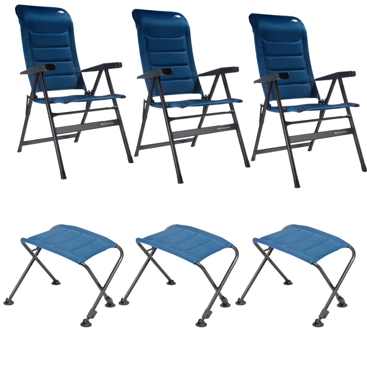 FF Kollektion Stuhl HighQ Basic Blueline & Beinauflagen Exclusive 3er-Set
