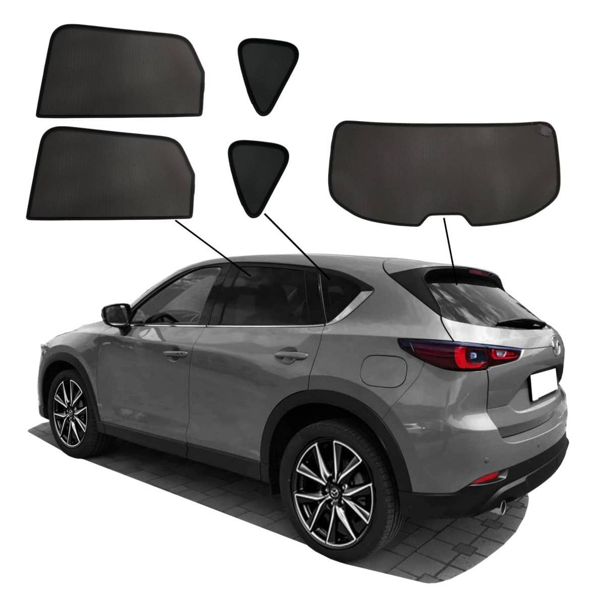 WINDESA SunClip Sonnenschutz - Sichtschutz Mazda CX-5 ab Bj. 2017 Set ABC - sun-10294abc