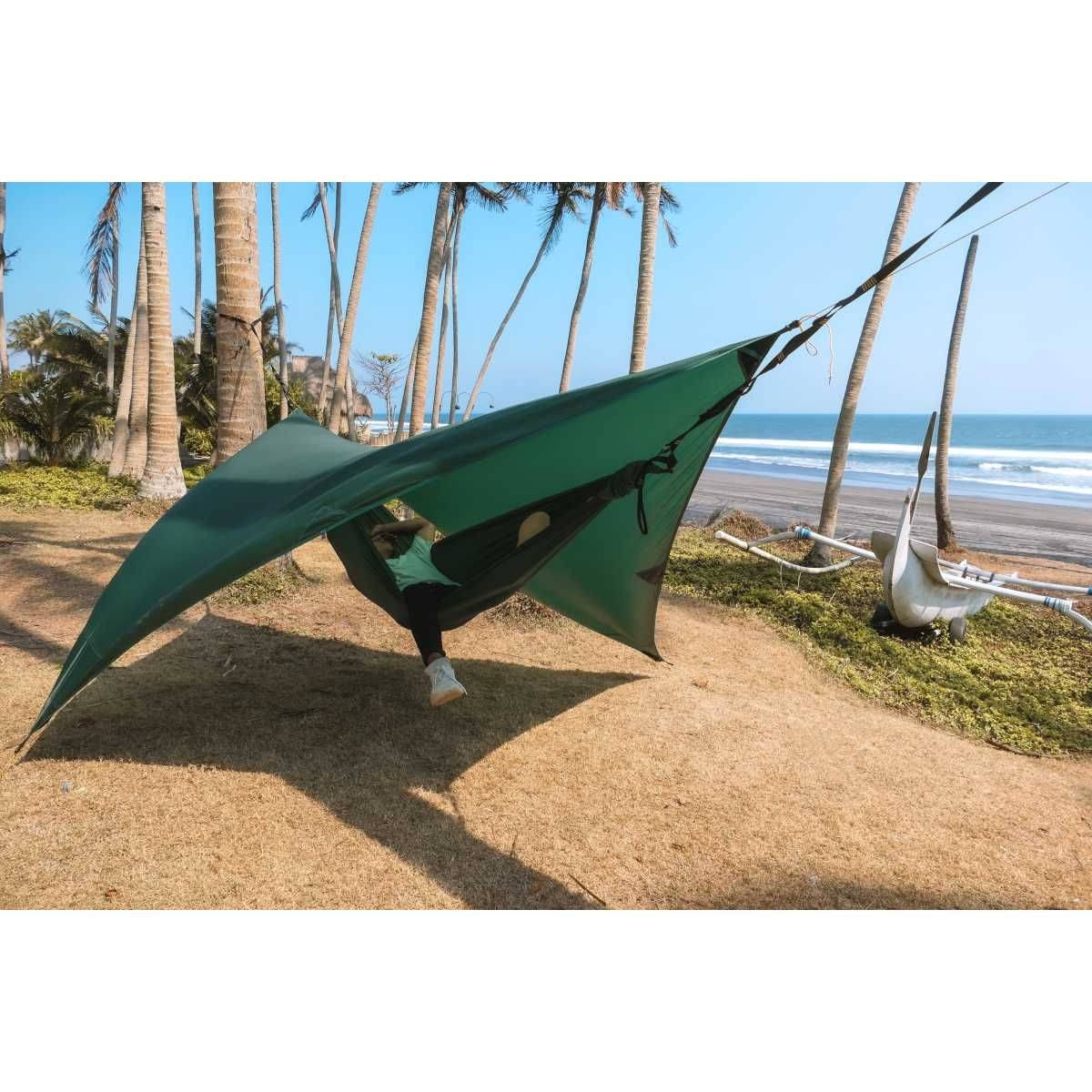 TICKET TO THE MOON Lightest Tarp Sil-Nylon Ultralight Hammock Tarp Forest Green - TMLTARP