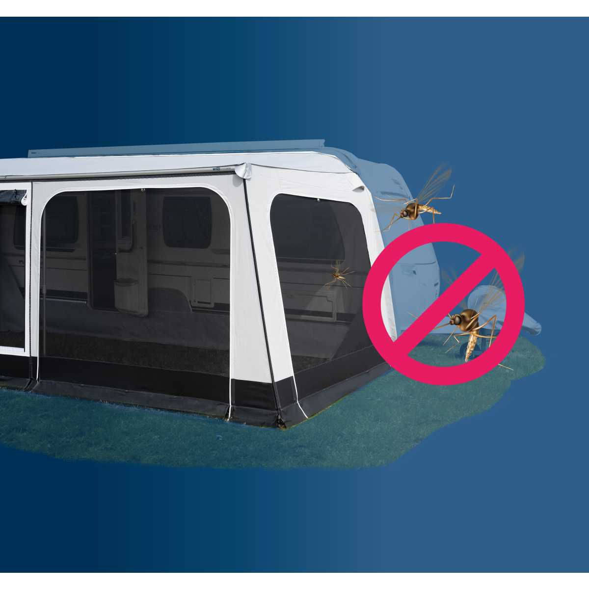 WIGO Moskitonetz ROLLI MOSCITO Eckig fuer ROLLI Modul und Lounge - 7116