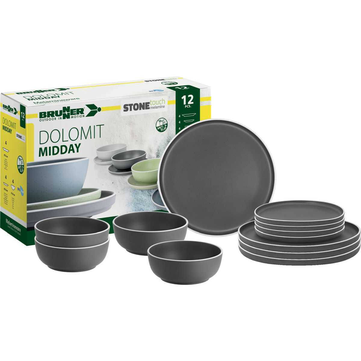 BRUNNER Midday Dolomit Geschirrset grau 12-tlg BRUNNER Midday Dolomit Geschirrset grau 12-tlg - 0830148N.C20