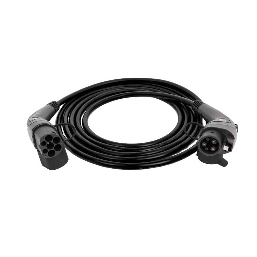 go-e Ladekabel Typ 2 auf Typ 1 Black Edition bis 7-5 kW- Laenge 5 m - CH-11-03