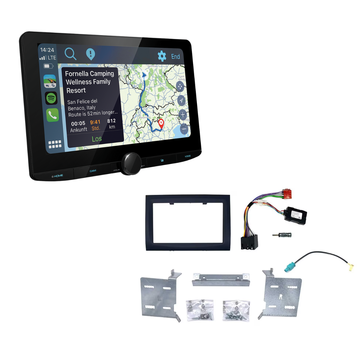 KENWOOD DMX9724XDS-CAMPER inkl- Installations-Kit mit LFB fuer Fiat Ducato Serie 7 ab Bj. 2014-2022